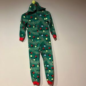 Cat & Jack Christmas Tree Onesie Pajamas